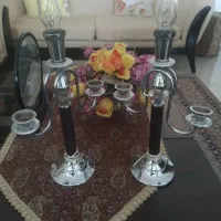 دوعدد شمعدانی بالامپ شمعی|صنایع دستی و سایر لوازم تزئینی|رامجین, |دیوار