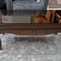 میز جلو مبلی کلاسیک نو با شیشه برنزی ۶ میل