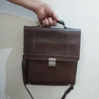 کیف رودوشی قهوه‌ای چرم۲۰٪تخفیف بمناسبت روز پدر