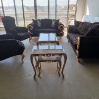 مبل ۷ نفره سلطنتی بسیار شیک و نو +++ میز و گل میز