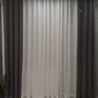 پرده پانچ طوسی سفید