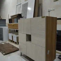 جاکفشی MDF قهوه‌ای طرح چوب