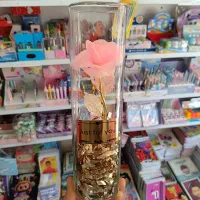 گل استوانه شیشه ای رز بزرگ