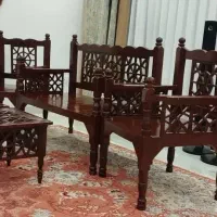 مبل سنتی ۴ نفره به همراه ۲عدد عسلی|مبلمان خانگی و میز عسلی|اراک, |دیوار