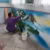 دیوارنویسی،دیوار نویسی،زیباسازی مدارس،طراحی،نقاشی|خدمات پیشه و مهارت|کرج, شهرک امام رضا (ع)|دیوار
