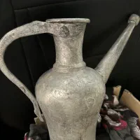 آفتابه مسی ،خاویار خوری برنجی، تبرزین و کشکول برنج