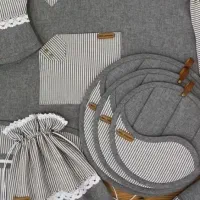 سرویس آشپزخانه پارچه ای طوسی|سفره، حوله، دستمال آشپزخانه|شهرکرد, |دیوار