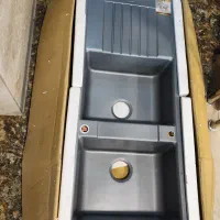 سینک گرانیتی طوسی ترک راینر تک لگن و۲لگن با سینی