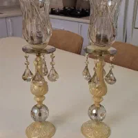 دوعدد شمعدان برنز