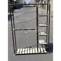 رگال جالباسی طبقاتی مشکی طلایی چوب خام
