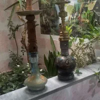 قلیان برنجی و قلیان چوبی