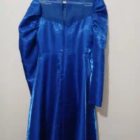 لباس مجلسی . پوشیده . آبی کاربنی . بلند|لباس|آوج, |دیوار