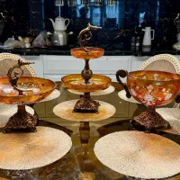 کریستال دو پوست طلا کوب ثابت گلدکیش رانر دیوار کوب|ظروف سرو و پذیرایی|تهران, سردارجنگل|دیوار