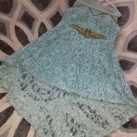 پیراهن عروسکی خوشرنگ فیروزه ای نو