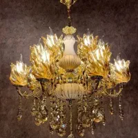 لوستر برنج ۶شاخه ۱۲ شعله|لوستر و چراغ آویز|قم, شهرک قدس|دیوار