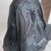 کاپشن اصل چرمی طبیعی مشکی درحد نو|لباس|زنجان, |دیوار