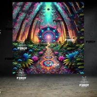 بک‌دراپ مدرن طرح‌های سورئال و گرافیتی‌های ماورایی