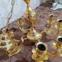 لوستر ۸شعله آبکاری طلا. نسیم شهر