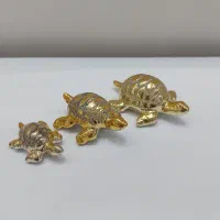 مجسمه دکوری لاک پشت طلایی براق