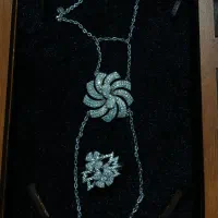 ست انگشتر + دستبند انگشتی نقره