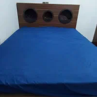 فروش تخت دو نفره Mdf به همراه ۲عدد پاتختی در حد نو|تخت و سرویس خواب|گنبد کاووس, |دیوار