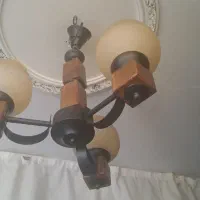 لوستر چوبی سه شعله