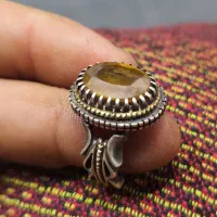 انگشتر یاقوت زرد رکاب هزار چنگ