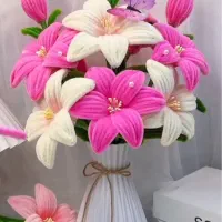 گلهای مصنوعی پیپ پاکن مخملی جذاب