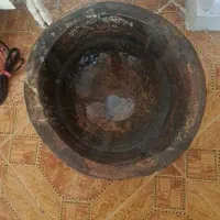 پاتیل مس واستیل و قیف قنادی دسته دار گاز حیاط