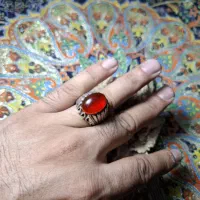 انگشتر دستساز عقیق سرخ