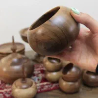 ظروف چوبی، قندان، میوه خوری، کاسه چوبی|ظروف سرو و پذیرایی|رشت, رشتیان|دیوار