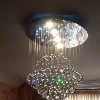 لوستر کریستالی کنترل دار نورپردازی چندحالته|لوستر و چراغ آویز|مشهد, نوید|دیوار