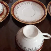 ۶ فنجان و ۶ نعلبکی چایی خوری با قندان ۸۰ ساله|کلکسیون اشیاء عتیقه|تهران, سنائی|دیوار