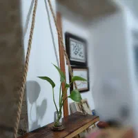 شلف دیواری گلدان شیشه ای|کتابخانه، شلف، قفسه‌های دیواری|قم, خاکفرج|دیوار