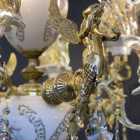 لوستر ترکیبی ۹شعله سرامیکی/تعویض لوستر کهنه با نو