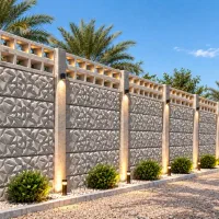 دیوار بتنی پیش ساخته کد ۲۰۶ طرح الماس و نرده