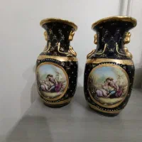 2 عدد گلدان سرمه ای نو ارتفاع 27 سانت