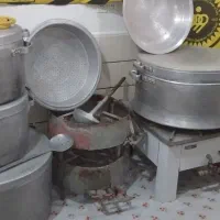 دیگ ، قابلمه بزرگ ، گاز شعله ، ظرف ظروف ، آبکش