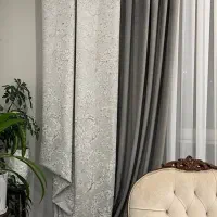 پرده حریر  به همراه ۲ والان کاملا نو و شیک|پرده، رانر، رومیزی|کرج, کیانمهر|دیوار