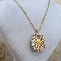 طلا مدال دوطرفه ورساچه و زنجیردیپلمات(بدون اجرت)