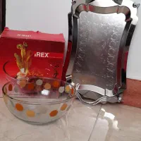 سینی استیل چای،ظرف میوه قطر۲۵، قوری بزرگ،ترازوعروس