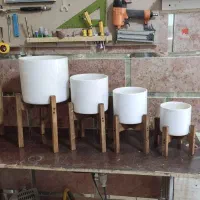 استند گلدان سری ۴ تایی بهمراه گلدان|گل و گیاه طبیعی|کرمانشاه, |دیوار