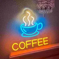 ساخت تابلو نئون سفارشی نئون اسم لوگو مغازه و اتاق|ریسه و چراغ تزئینی|اردکان, |دیوار