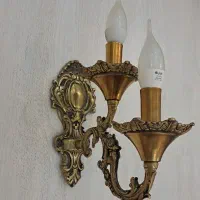 لوستر ۵ شاخه برنجی(۲تا)به همراه دیوار کوب(۳تا)|لوستر و چراغ آویز|تهران, کوثر|دیوار