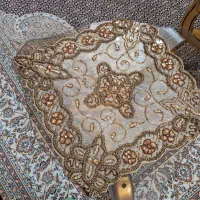 رو میزی سنتی کار دست سه تکه بسیار شک در حد نو|پرده، رانر، رومیزی|شیراز, زرهی|دیوار