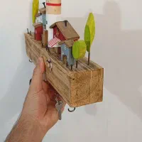 جاکلیدی چوبی کلبه ای|صنایع دستی و سایر لوازم تزئینی|گلبهار, شهر جدید گلبهار|دیوار