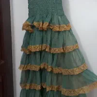 لباس مجلسی  طرح وینتیج سبز-طلایی، خاص و کمیاب|لباس|تهران, والفجر (افسریه)|دیوار