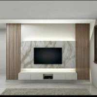 دکوراسیون داخلی کاغذ دیواری سقف کاذب بک تی وی