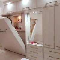 تخت تاشو رنگ گردویی(کد۱۲۰۱)|تخت و سرویس خواب|رشت, انصاری|دیوار