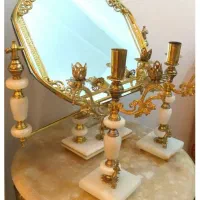 اینه و شمعدان برنجی قدیمی